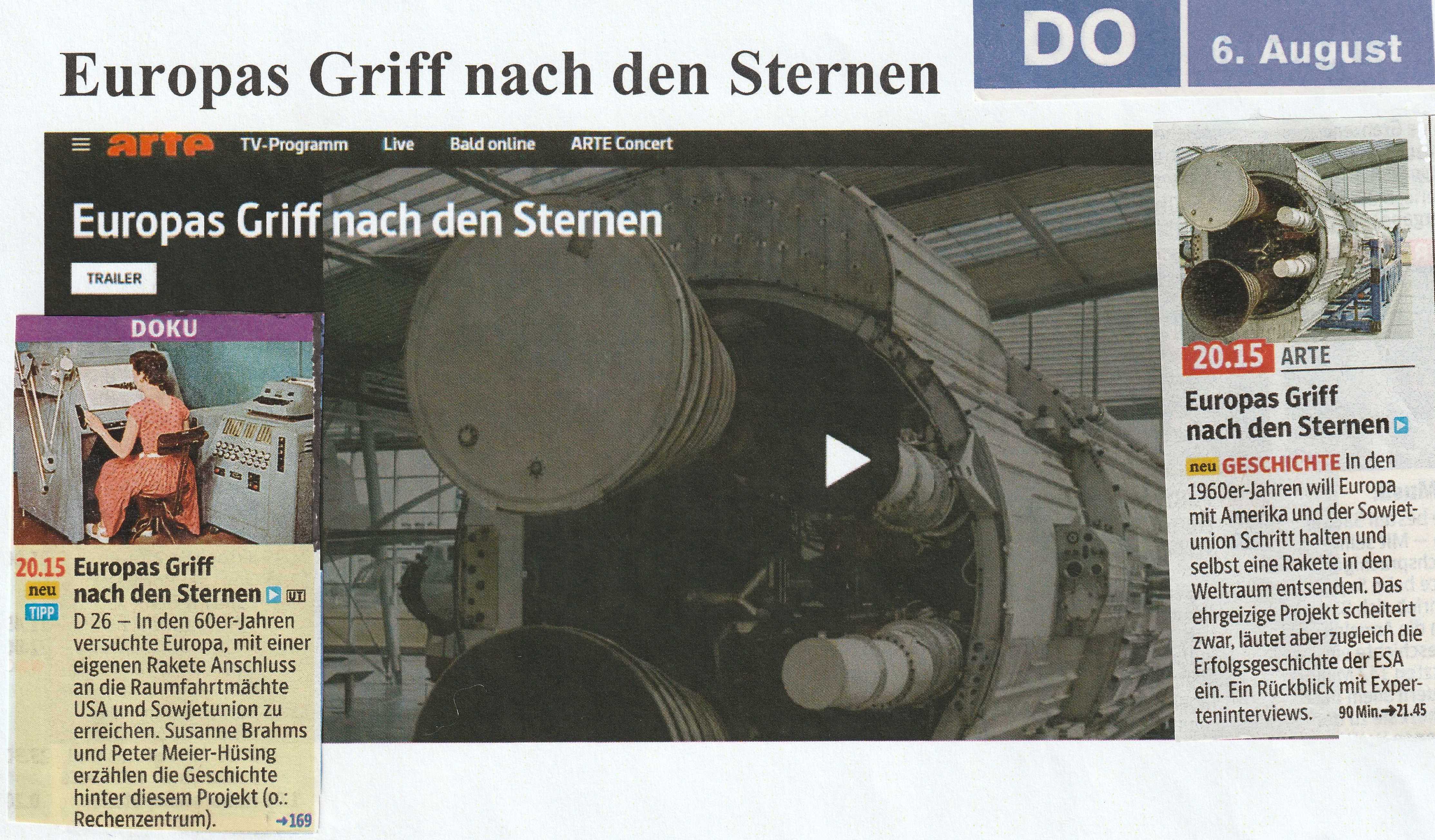 ARTE TV-Doku 2026-08-06 20:15 Europas Griff nach den Sternen